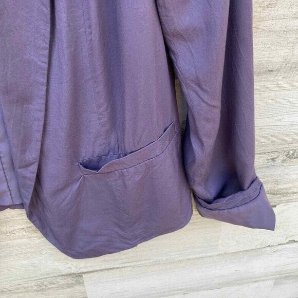 Frenchi Open Front Blazer Cardigan Womens Small Lavender Lightweight Rayon - Picture 2 of 5